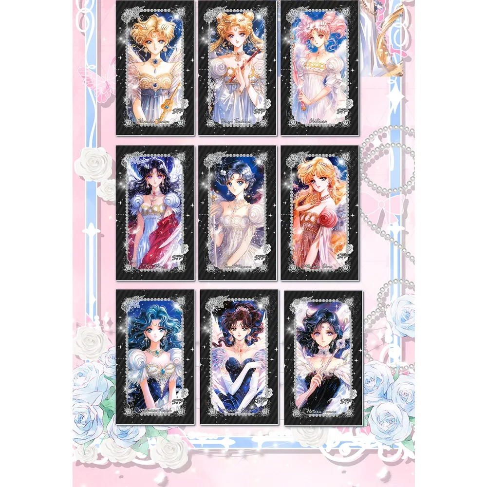 Fantasia anime marinheiro lua coleção cartões mágico menina conto de fadas clássico estilo princesa arte visual requintado cartões fãs presente