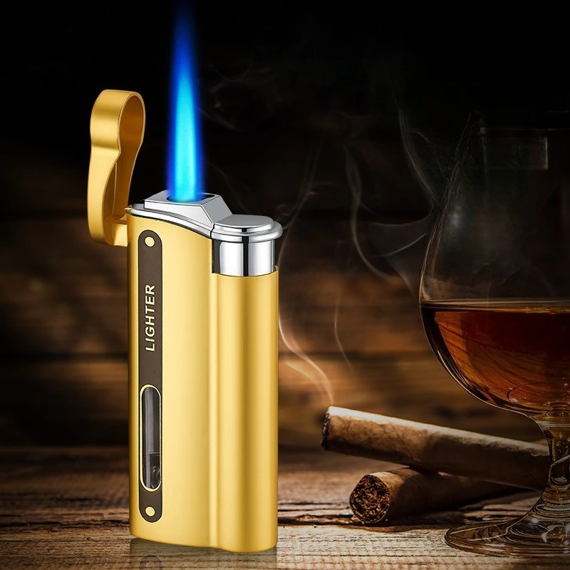 

Refillable Gas Lighter with Visible Gas Window Windproof Butane Turbo Lighter Portable Smoking Cigarette Lighters Men Gadgets