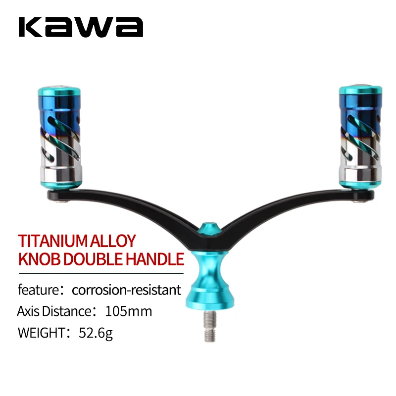 Kawa FishingDouble Handle Rainbow Color Titanium Alloy Knob Suit For D And S Fishing Reel Rocker Accessory Handle DIY