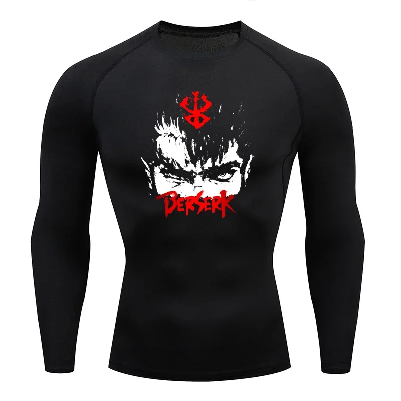 Sportswear for Men Gym Anime Berserker Men's Compression T-shirt Sports Tights Fitness Long Sleeve Running Training Sportswear