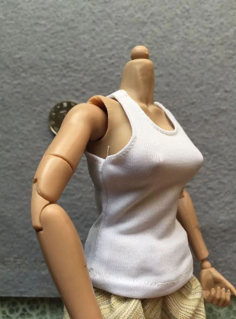 

Белый женский жилет в масштабе 1/6 для 12 дюймов FeMale HT Phicen Body Doll TOY