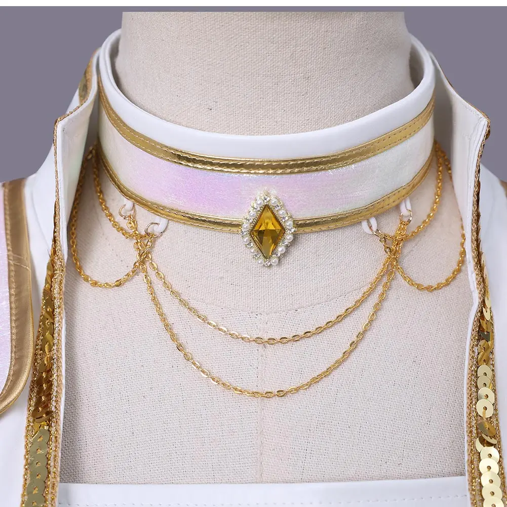 Cartoon Demon Hunter of KPop Mira Cosplay White Stage Costume Women Roleplay Top Skirt Coat Outfit Halloween Carnival Party Suit