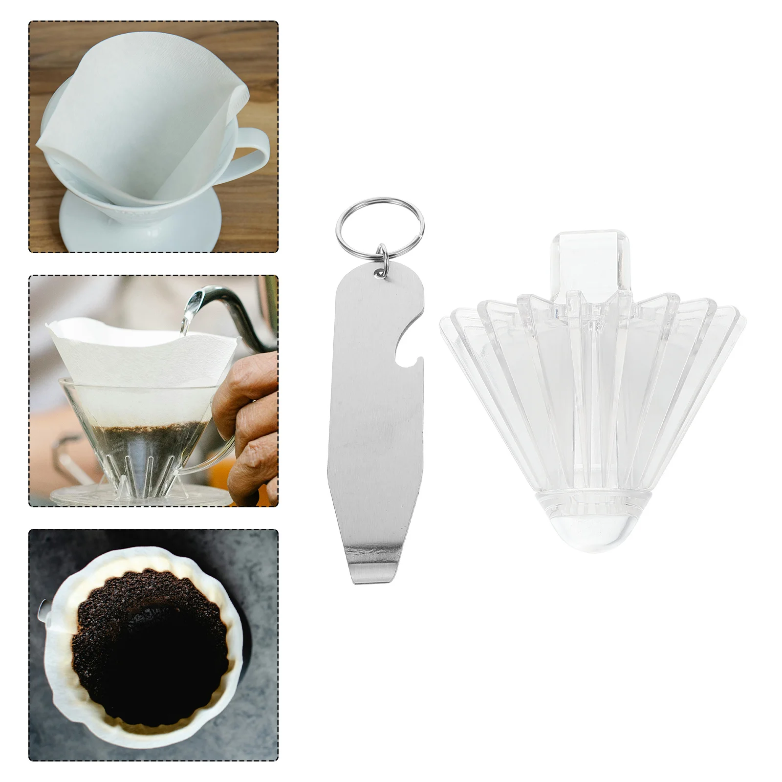 

Reusable Coffee Filter Paperweight Sturdy Plastic Cone Filter Retainer for Consistent Espresso Filtration At Any Location