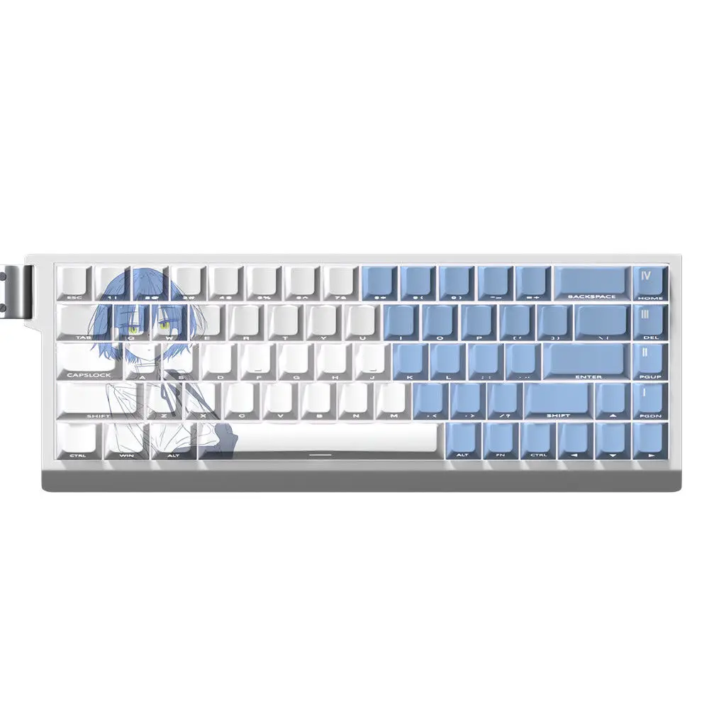 73 teclas translúcidas Keycap BOCCHI THE ROCK Keycaps Anime Yamada Ryo Tema PBT Dye Subbed Gaming Key Caps para 61/68 Layout
