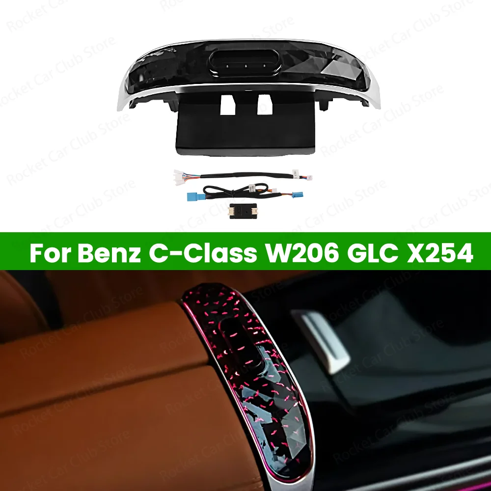 Для Mercedes Benz GLC X254 C Class W206 Внутреннее освещение автомобиля Ремонт светодиодной центральной консоли Crystal Saddle Light 64-цвета автомобиля