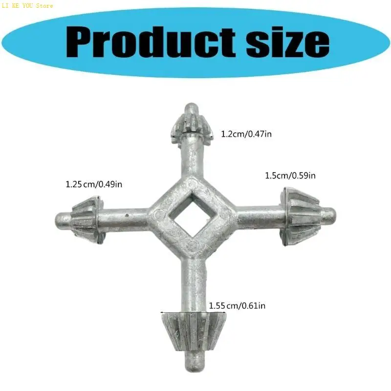 W3JE Functional Four Headed Tool Portable 4 in 1 Wrench Tool With Zinc Alloy Heads For Everyday Use