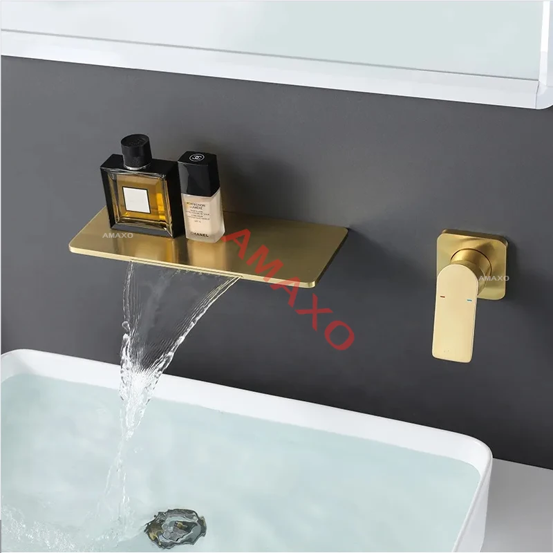 Brass Single Handle Provide Custom Wash Basin Hot Cold Water Wall Mounted Tap