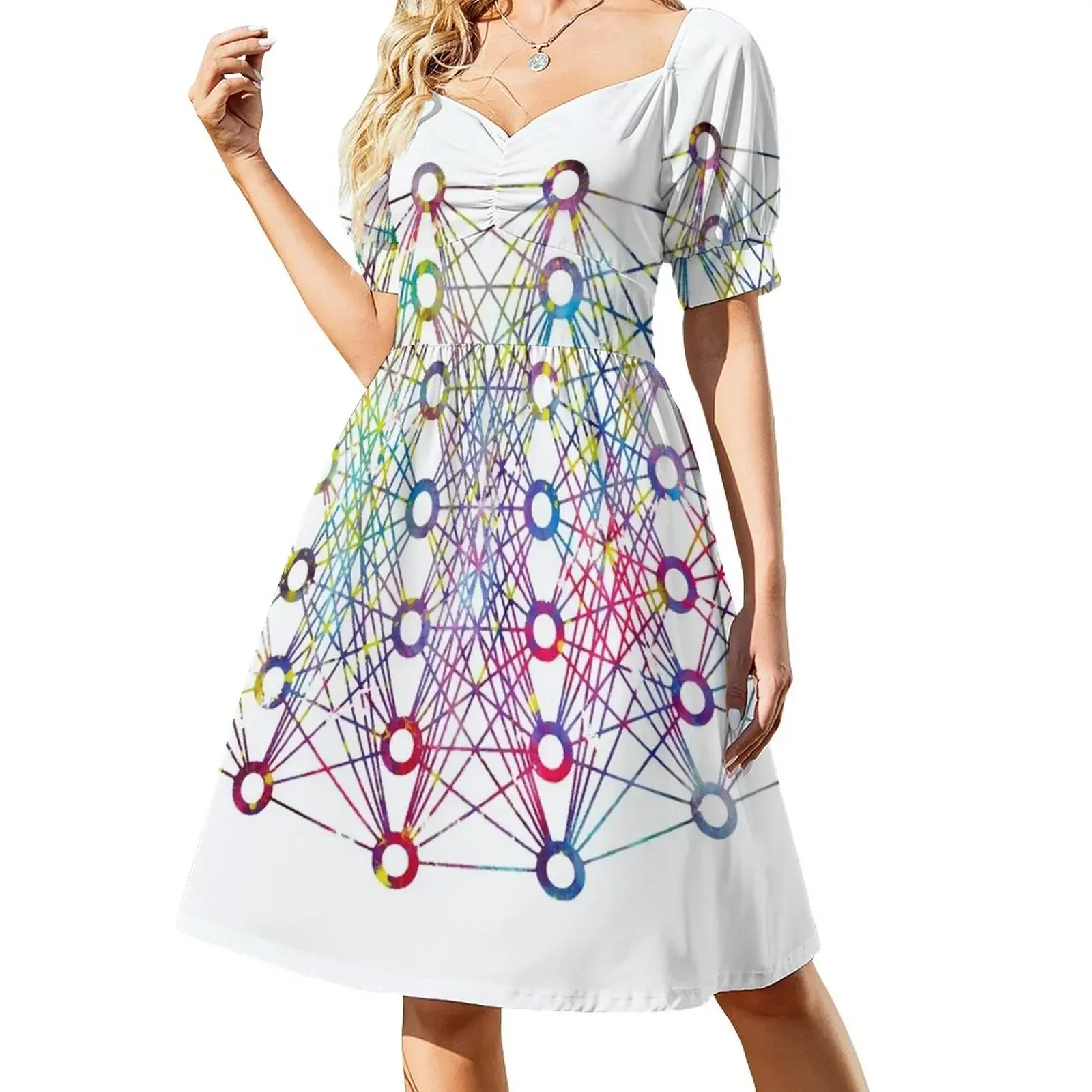 

Neural Network Short-Sleeved Dress women dress Aesthetic clothing elegant chic women dresses promotion prom dresses 2025 Dress