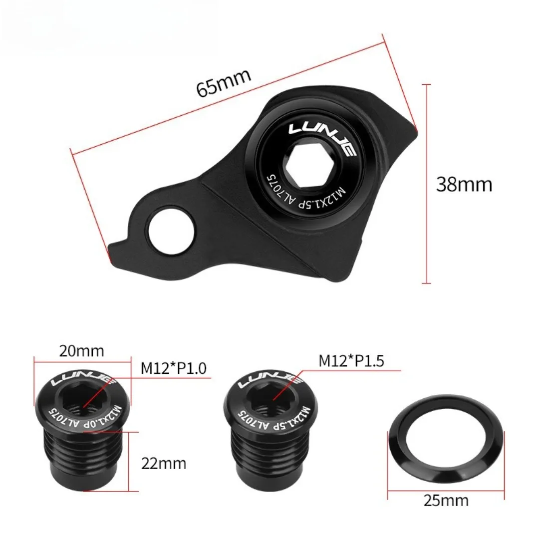 Mountain Bike Derailleur Hanger Compatible with UDH SRAM Derailleur Hanger for Specialized Thru-Axle Black M12x1.0/1.5 Dropout