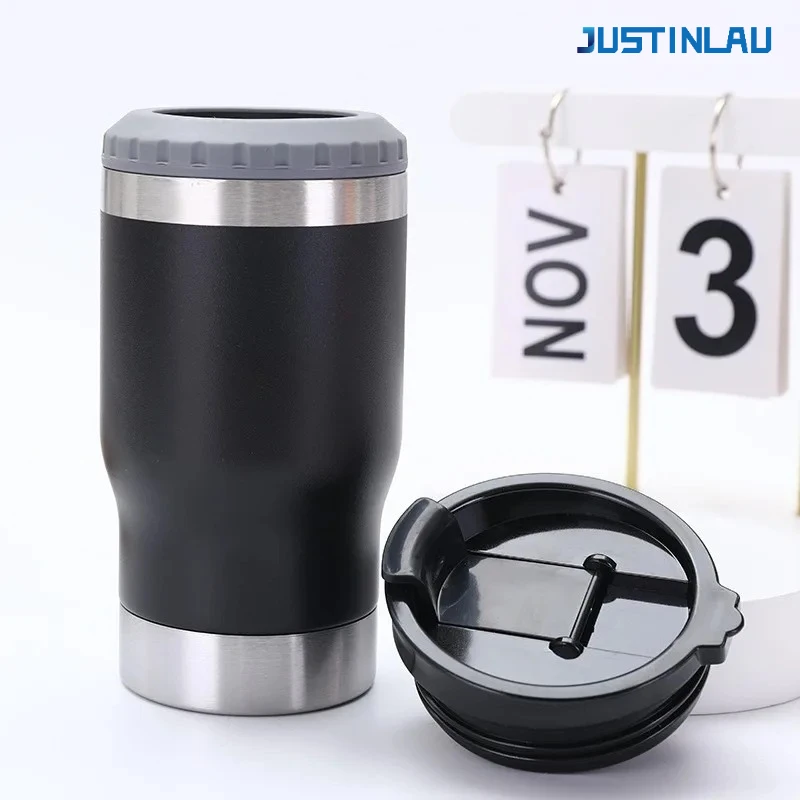 

JUSTINLAU Thermos Cup with Bottom Bottle Opener Stainless Steel Insulated Cup Portable Cold&Hot Storage Tank for Camping Mug