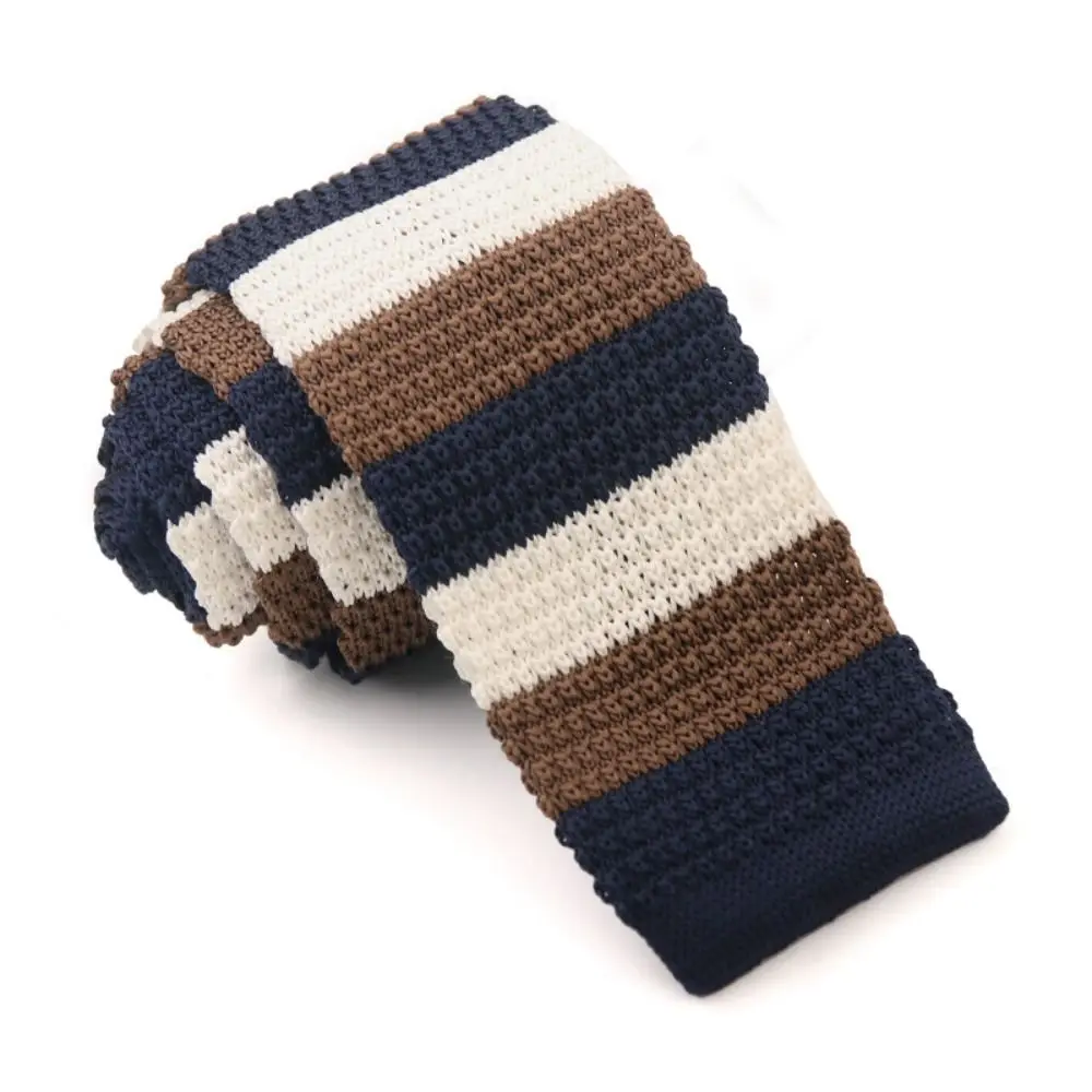 간단한 두꺼운 줄무늬 니트 넥타이 모피 조절 가능한 뜨개질 셔츠 넥타이 부드럽고 따뜻한 남자 넥타이 소년