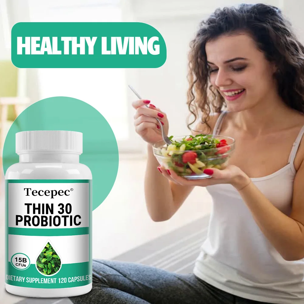 แคปซูลโปรไบโอติก - บรรเทาอาการท้องอืด ควบคุมน้ำหนัก รองรับการย่อยอาหารและสุขภาพลำไส้ ส่งเสริมระบบภูมิคุ้มกัน - 120 แคปซูล