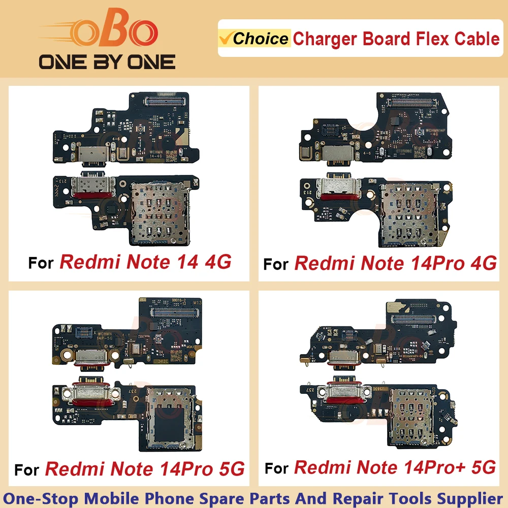 Carte de chargement USB pour Xiaomi Redmi Note 14 Pro 14 Plus + connecteur de Port de chargeur 4G 5G, pièces de réparation de câbles flexibles (1 pièce)