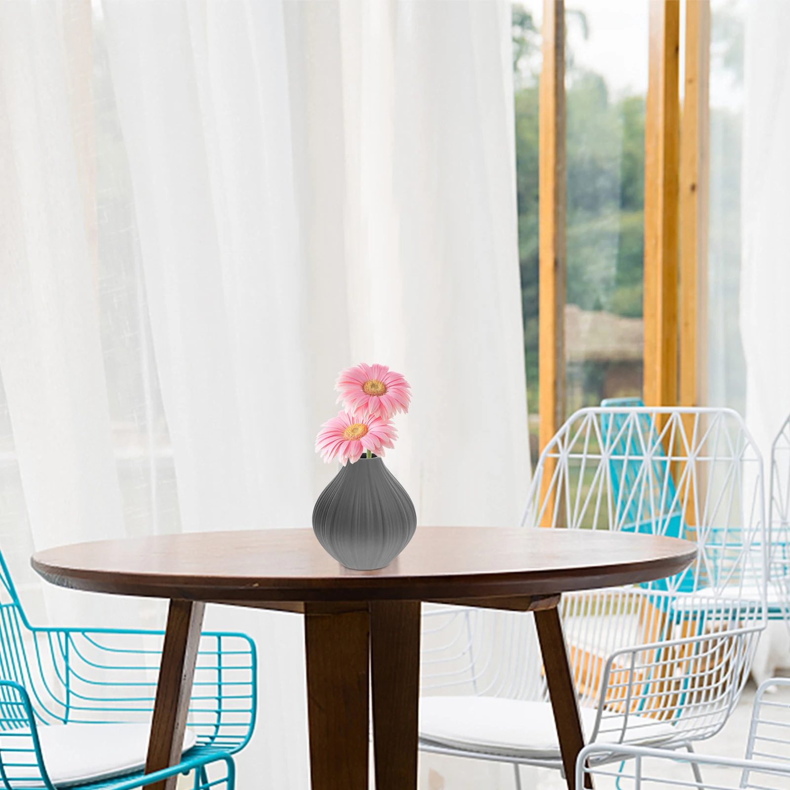 

1Pcs Ceramic Flower Vase Mini Decorative Desktop Vase Creative Small Pot for Home Living Room Office Desk Adornment