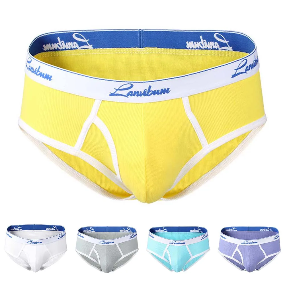 Men's Solid Color Mid Waist Briefs with Breathable Fabric and Supportive Bulge Pouch for Comfortable All-Day Wear