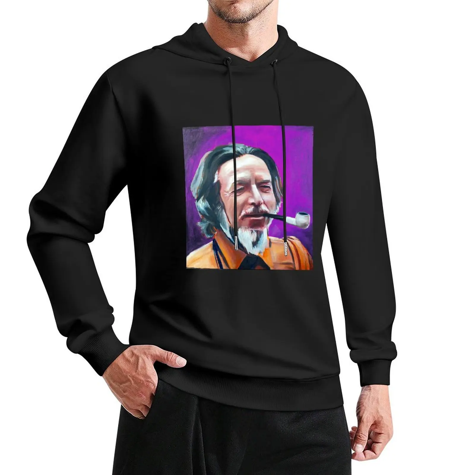 Alan Watts Purple Edition Painting of Alan Watts Pullover Hoodie men's sweat-shirt graphic t shirts men men's hoodies