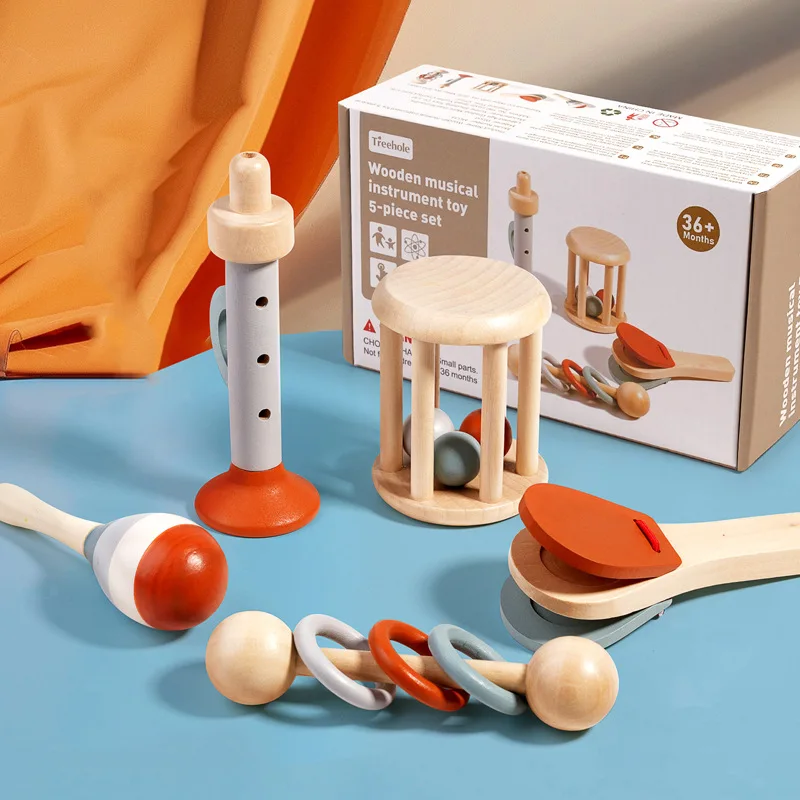 5 Stuks Baby Muziekinstrumenten Sensorische Rammelaar Speelgoed Vroege Educatieve Baby Muzikaal Speelgoed Montessori Speelgoed Verjaardagscadeaus Voor Kinderen