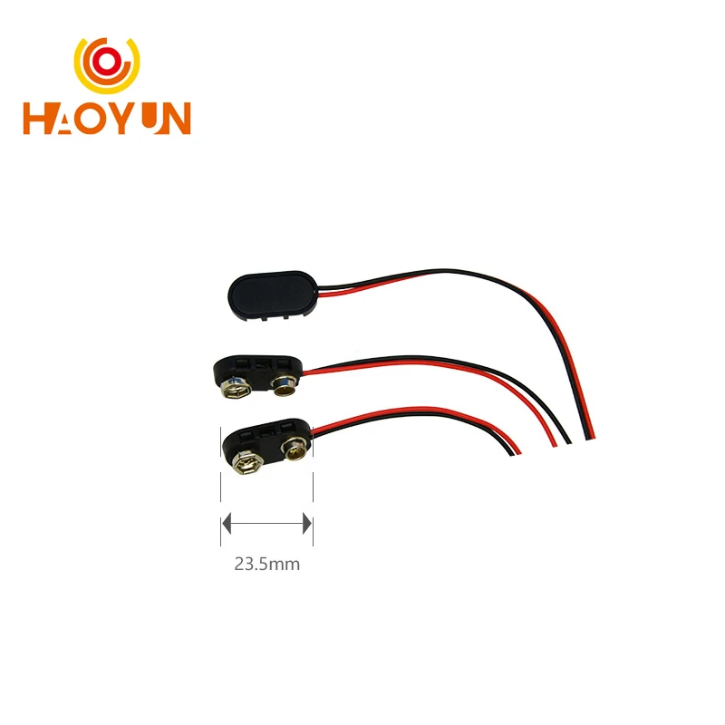 【10PCS】9V Battery Snap Connector Clip Lead Wires Holder 10cm Black Red Cable