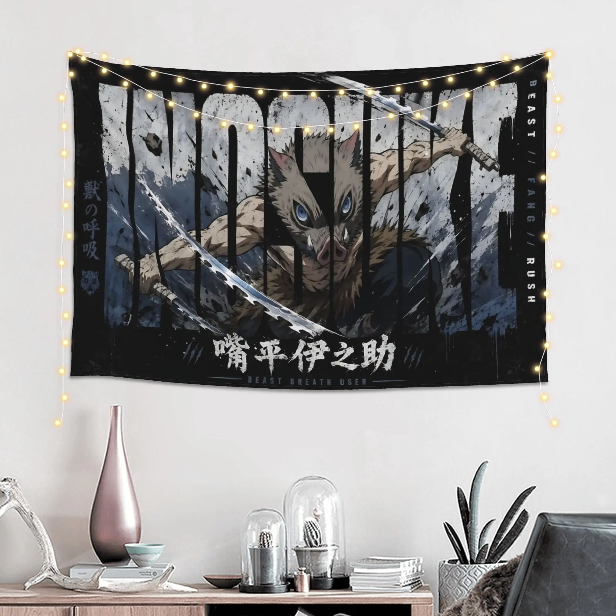 Customized Demon Slayer Cutecore Tapestry  Wall Hanging Blanket Tapestry Home Decor Items Wall Decorations