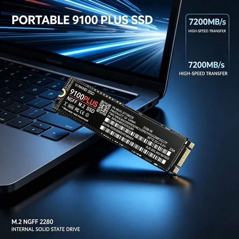 M2 NGFF 2280 9100 PLUS PCIe SSD 500GB 1TB 2TB 4TB Internal Solid State Drive Reliable Endurance for Laptop File Backup & Media S