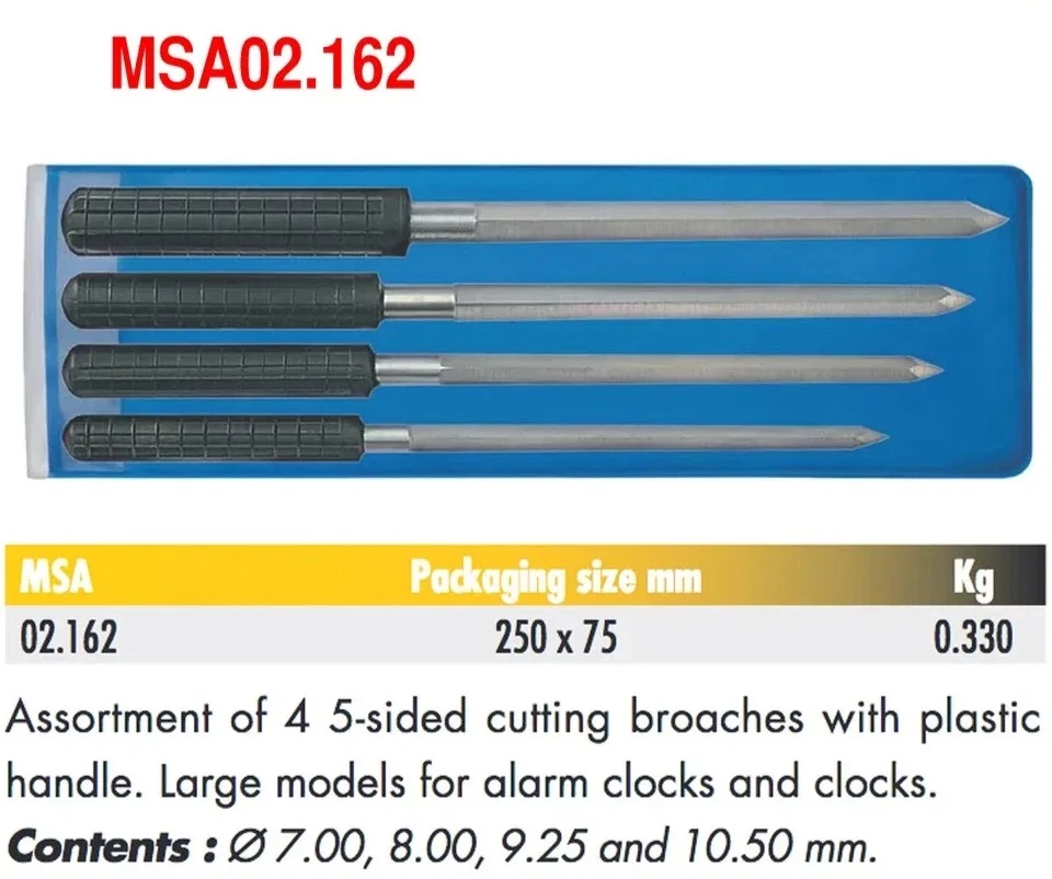 Horotec MSA02.162 Assortment of 5 Side Conical Cutting Broaches
