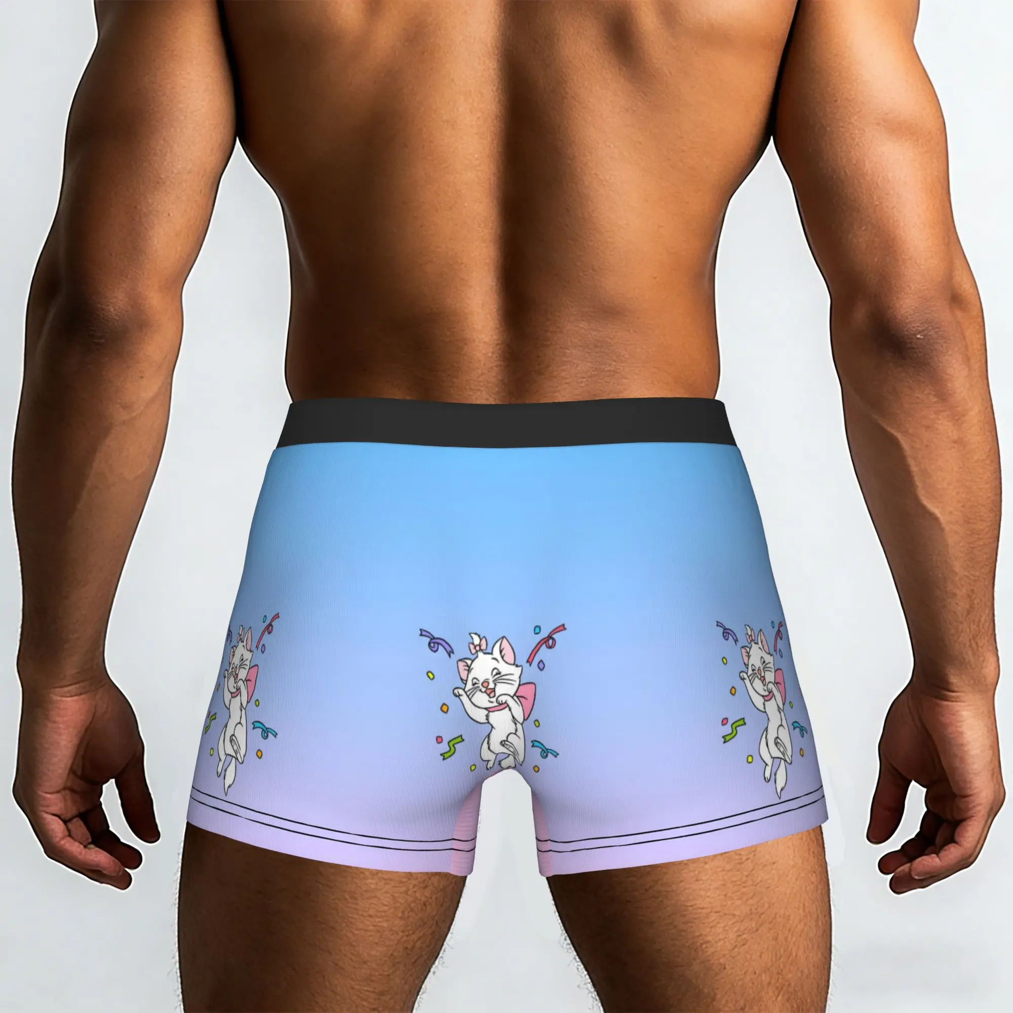 Custom M-Marie Cat Cartoon Underwear Male Printed Cat Manga Boxer Briefs Shorts Panties Breathable Underpants