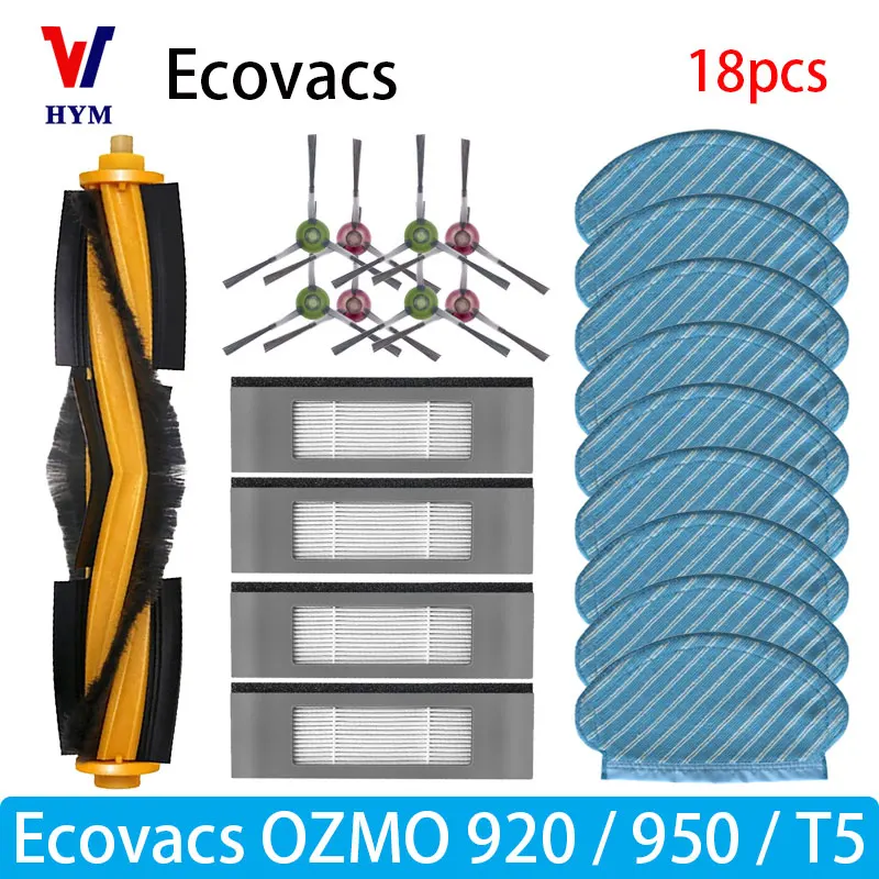 Für Ecovacs Deebot OZMO T5/920/950 Zubehör Hauptseitenbürste Wassertank Lenkrad Filter Mopp Staubsauger Ersatzteile