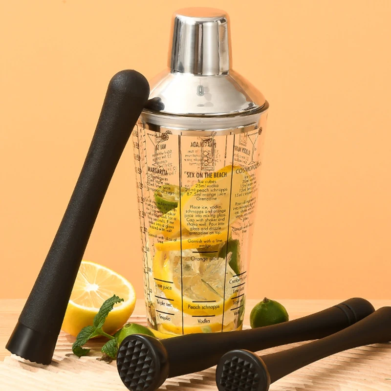 1PC 23/25cm Shaker Cup Juicer Stick Cocktail Popsicle Bar Lemon Hammer Press Mash Juice Stick Popsicle Smash Batter Kitchen Tool