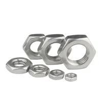 WBRTNZX 2Pcs M7 M11 M13 M15 M17 304 Stainless Steel Hexagon Nuts Hex Thin Fine Thread Nut