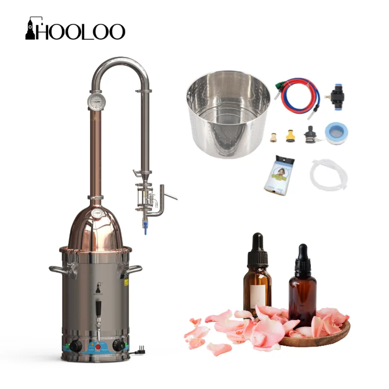 HOOLOO CV 20L/30L Series Distiller Home Electric Distiller Hydrosol And Essential Oil Still DIY Flowers And Herbs