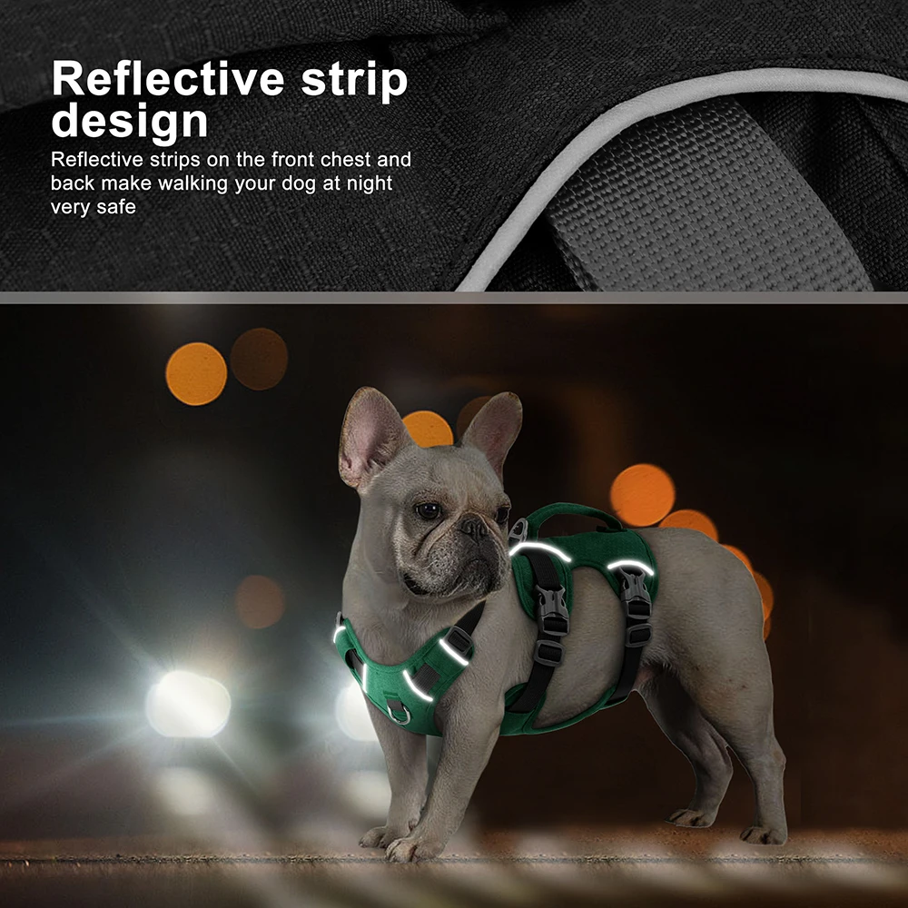 Reflective Pet Dog Harness Vest Adjustable Dogs Harness With Handle Breathable Nylon for Small Medium Large Dog Pitbull Labrador