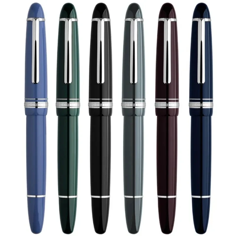 Majohn P136 Glacier Blue view window Fountain Pen Metal Copper Piston EF 0.4mm F 0.5mm M Nibs School Office Student Writing Pen