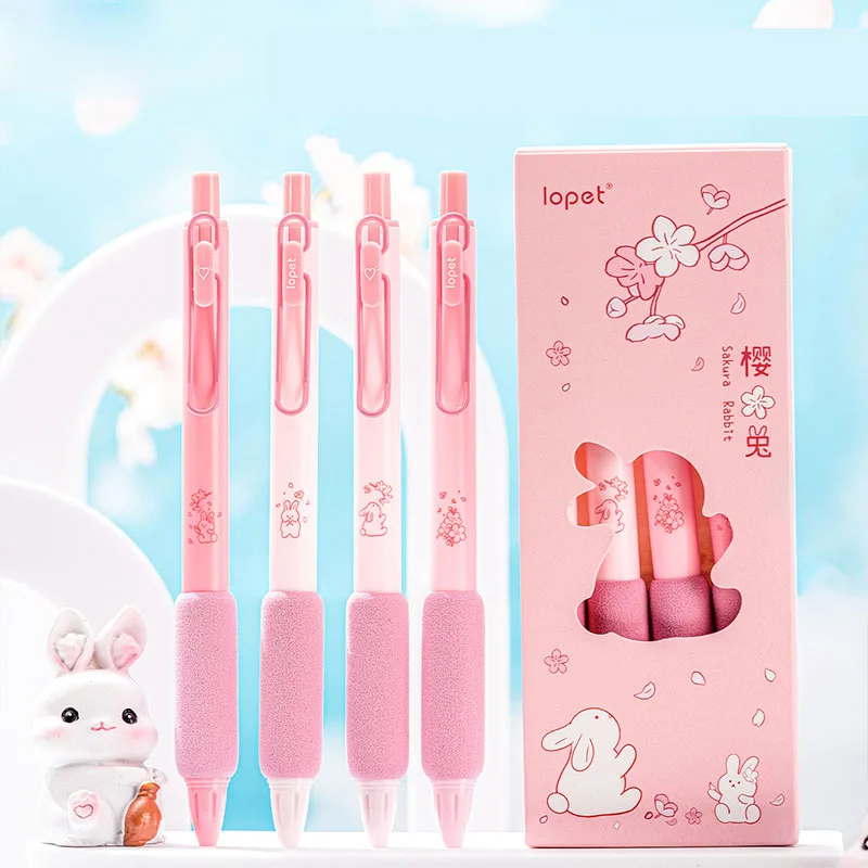 

32 pcs/lot Kawaii Sakura Rabbit Gel Pen Cute 0.5mm Black Ink Signature Pens Stationery Gift Office School Writing Supplies