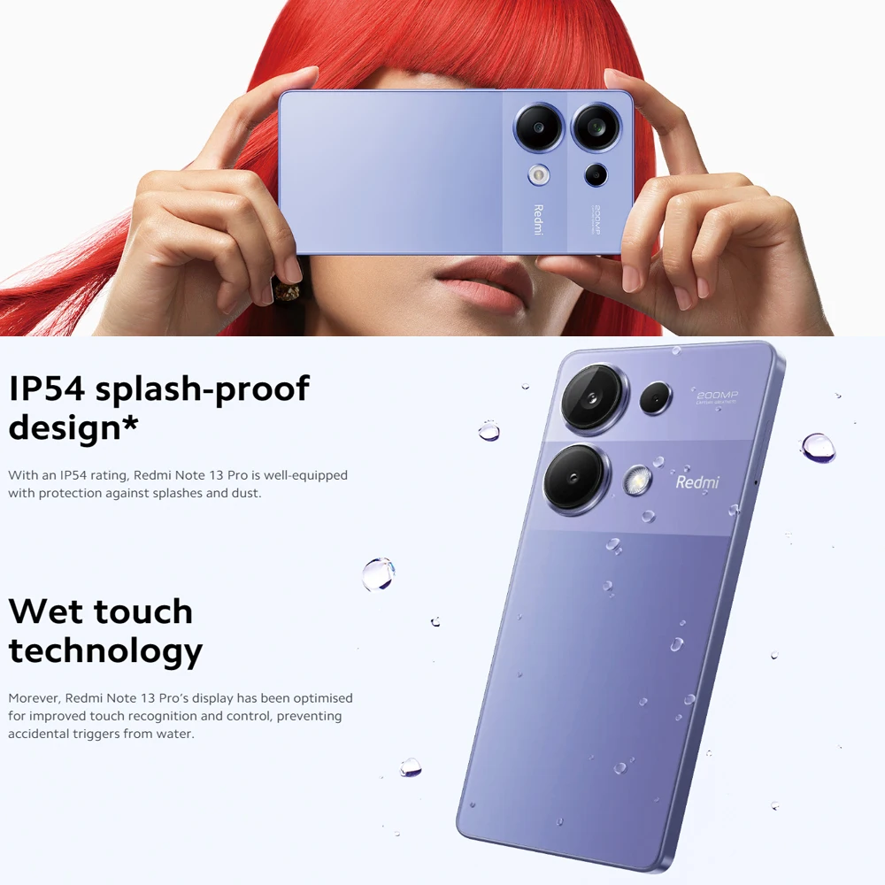 XIAOMI Redmi Note 13 pro 4G smart phone 2712×1220 resolution 8GB/256GB200 million pixels 16 million pixels selfie lens 5160mAh