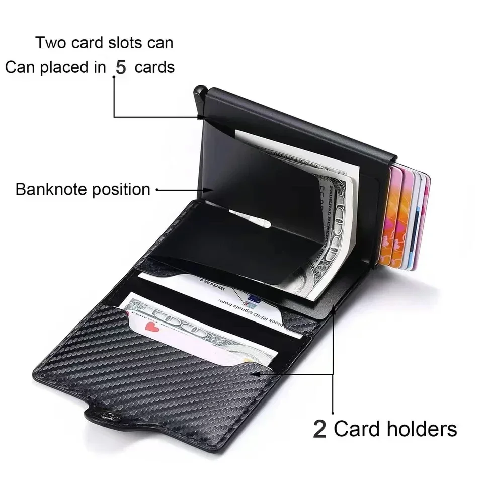 Anti Thief Rfid Credit Card Carbon Fiber Leather PU Men Wallet Gift For Land Rover Sport Range Rover Velar Evoque Car Accessoriy