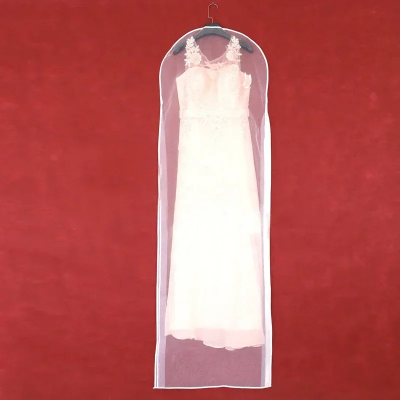 Wedding Dress Cover Bag Bridal Gown Long Clothes Dust Cover Protector Garment Storage Case Dustproof Double-sided Transparent