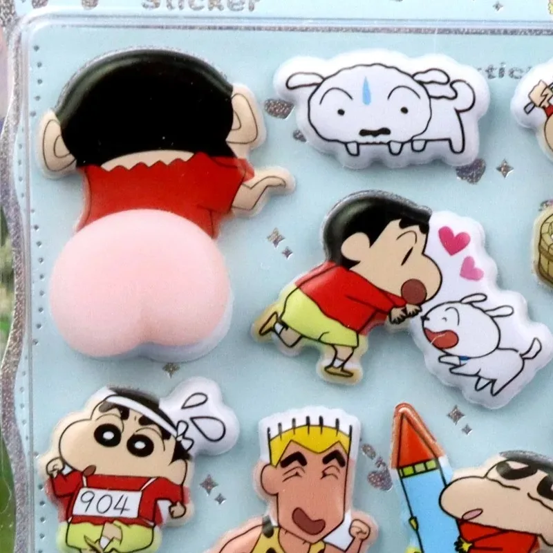 Nieuwe Crayon Shin Chan Decompressie Sticker Leuke Cartoon Creativiteit Driedimensionale Schuim Sticker Diy Telefoon Case Sticker
