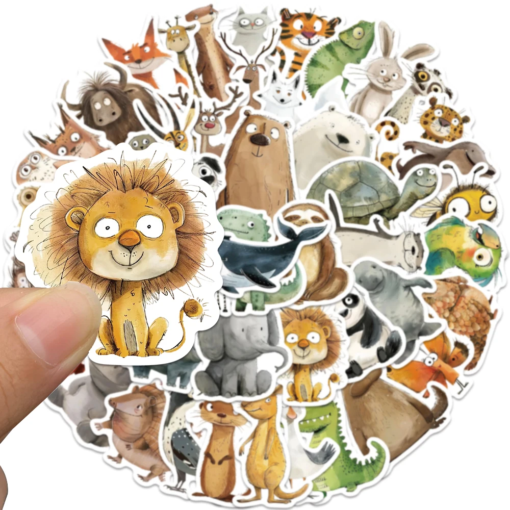 50pcs Funny Wacky Animal Sticker Cartoon Cute Decal For Skateboard Laptop Phone Bicycle Helmet Sketchbook Notebook Sticker