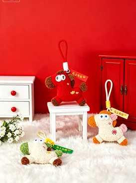 2026 HOT SALE  cute Chinese Traditional Year of the Horse Lucky Wealth Plush Keychain Bag Charm