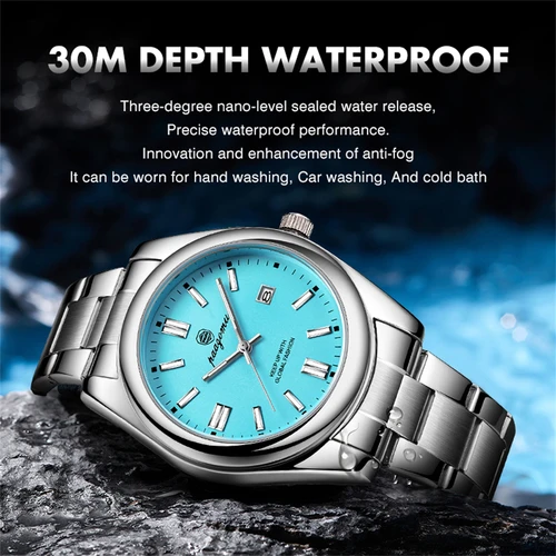 Imagen 2 del producto Reloj PAAZOMU de lujo para hombres de negocios, resistente al agua, fecha luminosa, relojes de acero inoxidable para hombres, reloj militar de cuarzo de alta calidad para hombre