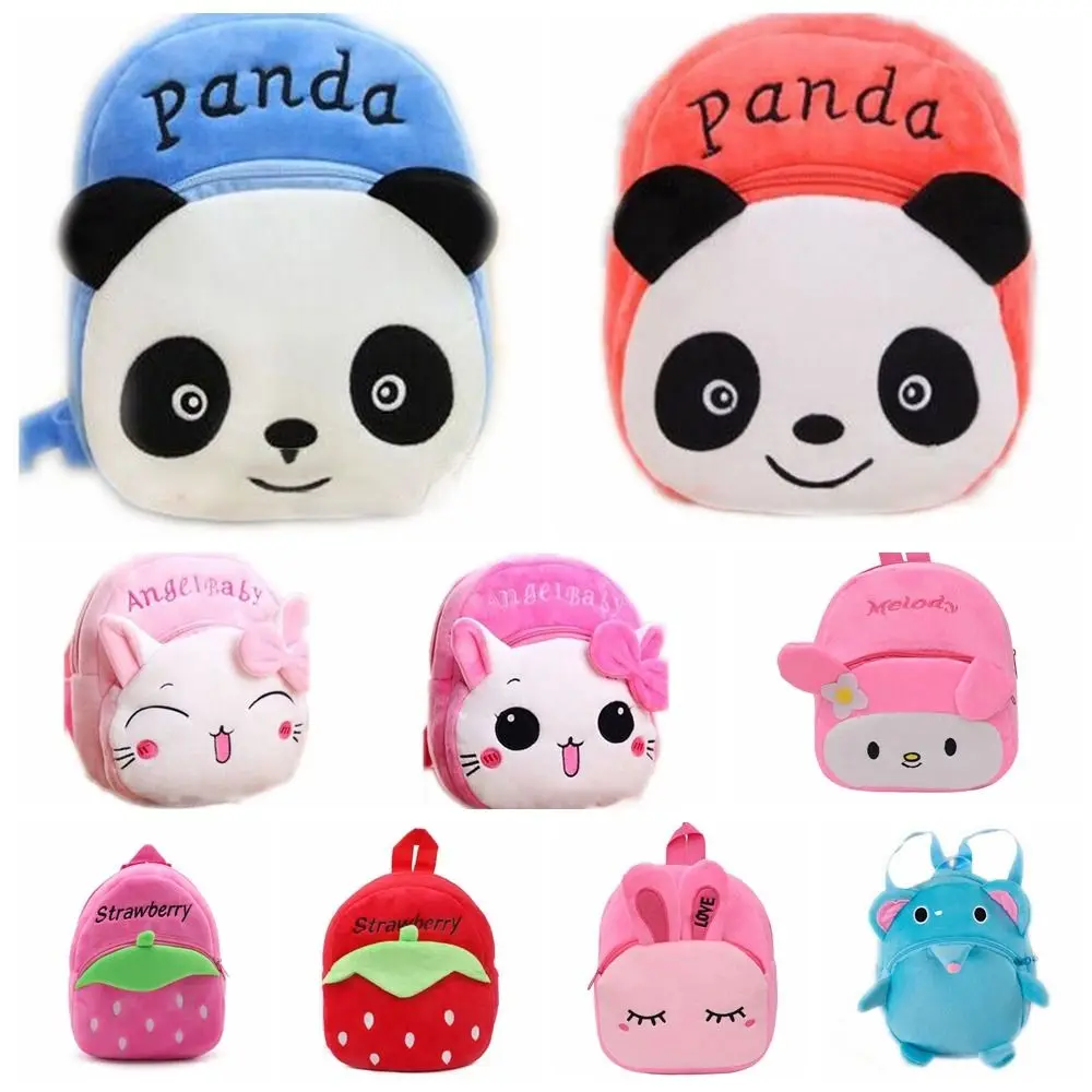 Cute Panada Backpack Animal Pattern Cat Mini Bag Plush Cartoon Kid Bag Children