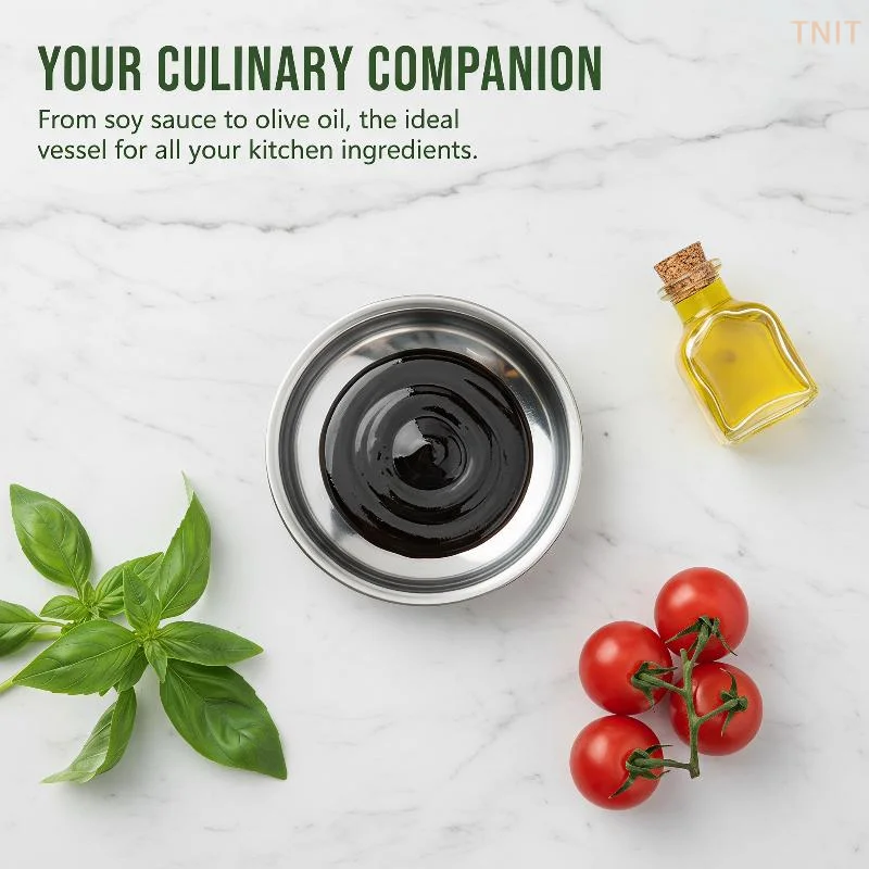 [J] 1 Pack Stainless Steel Sauce Dishes Rust Resistant BPA Free Perfect For Home Kitchen Outdoor Camping Sauce Serving