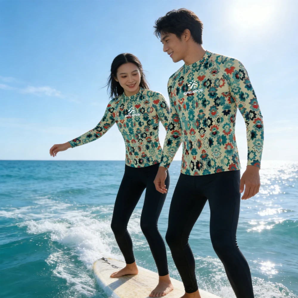 

Long Sleeve Men's and Women's Rash Guard Surfing Clothing Luxe Swimming Beach Shirt Sportswear Top for Touring Water Sport