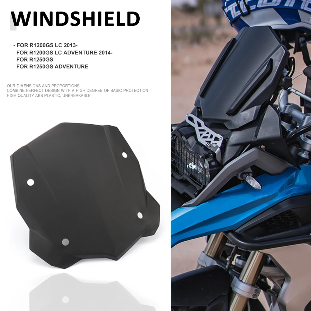 New For BMW R1200GS LC ADV R1250GS Adventure R1250 GS Wind Deflectors Motorcycle High Quality Windshield Windscreen Black Screen