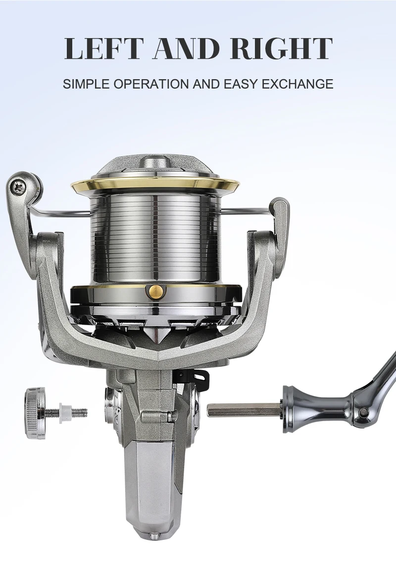 BILLINGS Spinnrolle für Weitwürfe, Angelrolle mit Edelstahlspindel, 6+1BB, Hochfester Körper, Maximale Bremskraft 15KG, Mit Metallspule – Detail 11