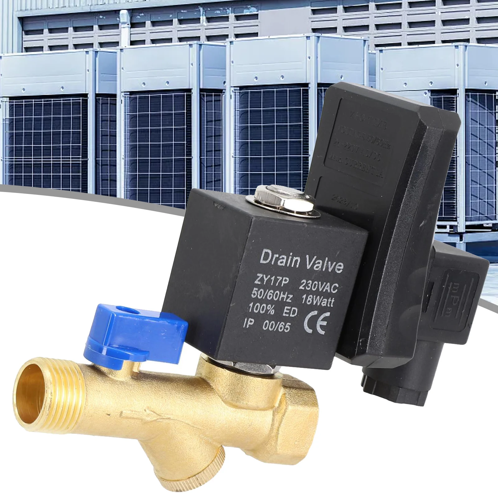Timed Air Compressor Drain Valve AC220V with 1/2 Input/Output Port and 5mm Circulation Aperture for Compressed Air Systems