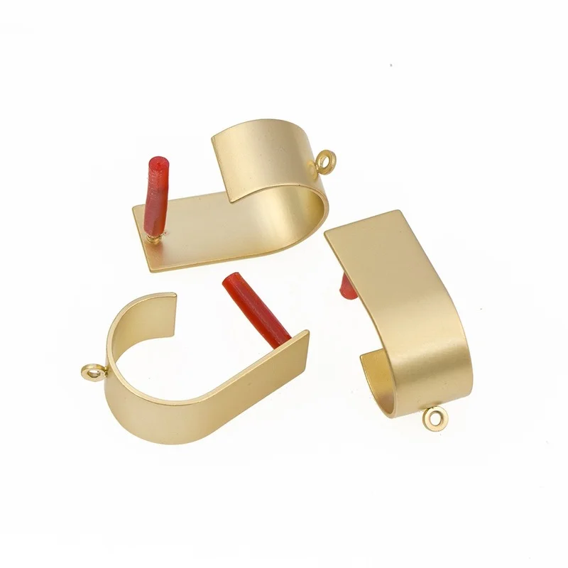 New 28*17mm 6pieces/bag High Quality Zinc Alloy Matte U Shape Earring Base Connectors for DIY Earring Jewelry Accessories
