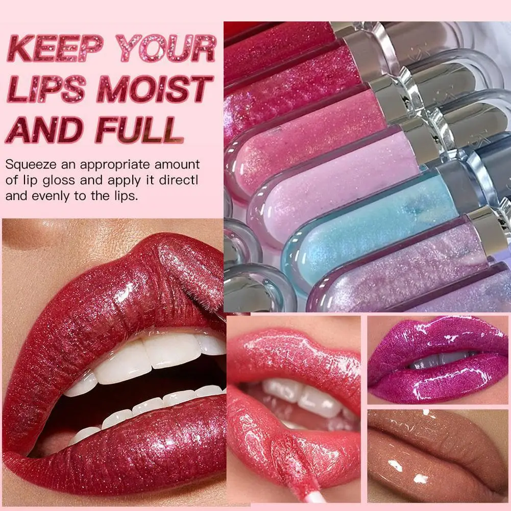 Lápiz labial hidratante de larga duración resistente al agua con espejo 3D, maquillaje de labios brillante, brillo de labios, cosméticos