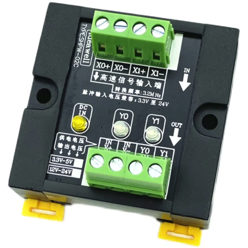 

2-channel high-speed pulse conversion module input compatible with NPN/PNP 3.3-24V microcontroller PWM signal conversion