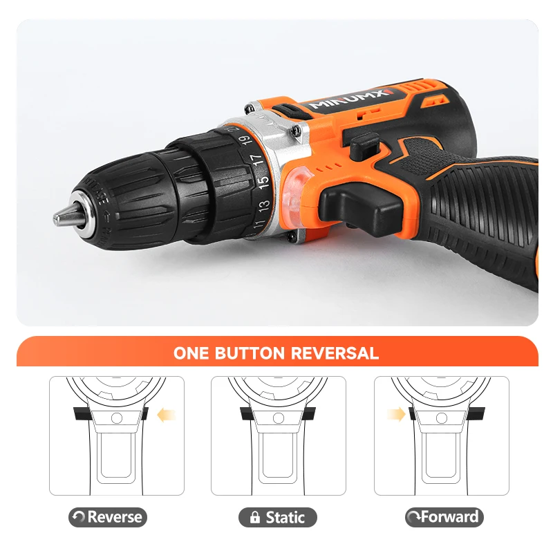 MINUMX 12V Electric Screwdriver 25 Plus 1 Settings Cordless Drill Two Gear Speed Mini Wireless Power Driver Battery Tools